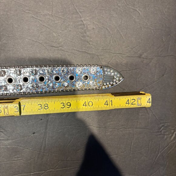 Silver Diamond-Sequined BB Belt – 42" Y2K Street Style (Women’s/Unisex) - Picture 5 of 6